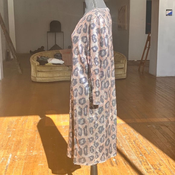 Nicole Miller cheetah print sequin dress - Picture 3 of 15